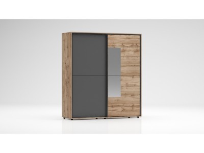 Ντουλάπα με συρόμενες πόρτες Apolo 8 (βοτάν δρυς/ανθρακίτη) 